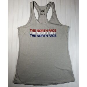 The North Face Womens SLIM FIT Americana Tank Grey Red White Blue Size Medium